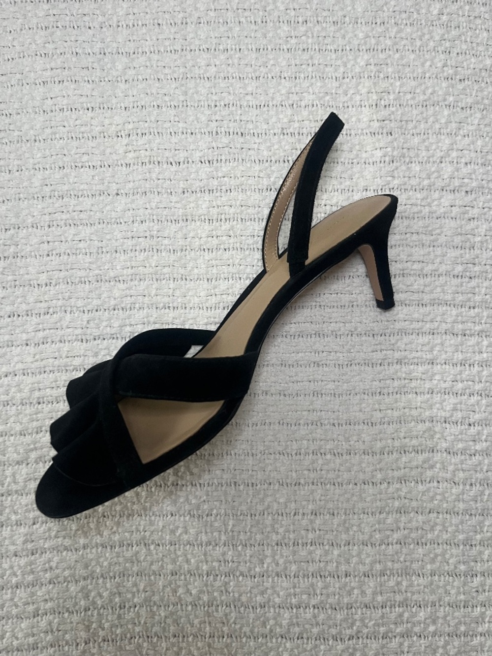 Ann Taylor Black Ruffle Kitten Heels
